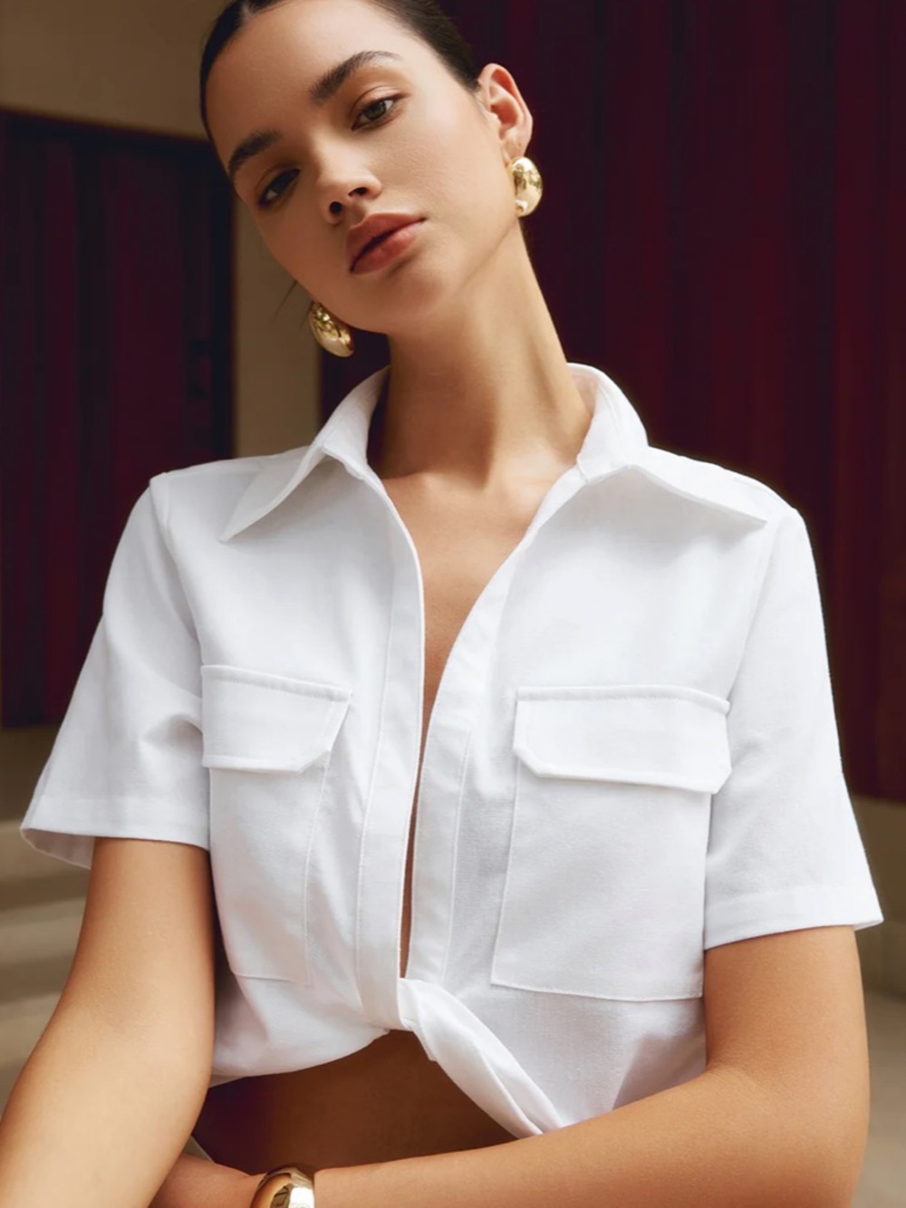 Cotton & Lenin cropped shirt